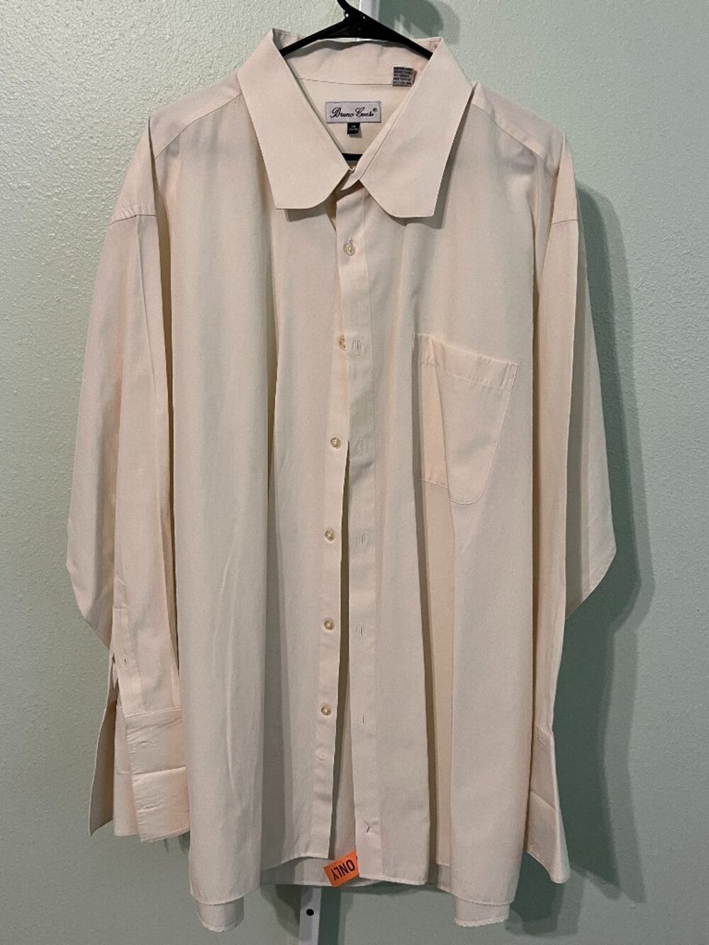 Bruno Conte Eggshell White French Cuff Formal Long-Sleeve Button-Up SZ 20 34/35
